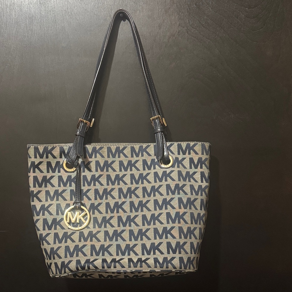 Michael Kors Monogram Black and Tan Tote